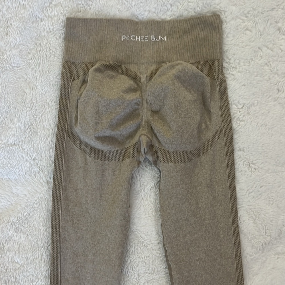 Pochee Bum Tan High-Waisted Compression Leggings Size M - Picture 2 of 7